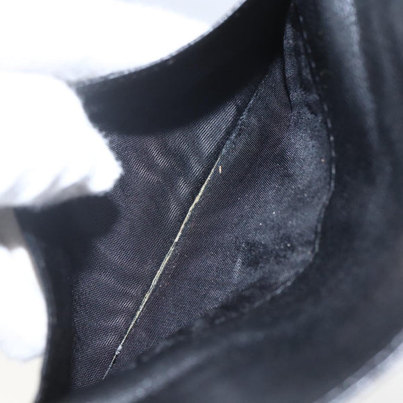 GUCCI Hand Bag Leather Black Gold Auth 160248