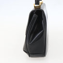 GUCCI Hand Bag Leather Black Gold Auth 160248-4