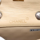 CHANEL Matelasse Chain Shoulder Bag Lamb Skin Beige Black CC Auth 160250-15