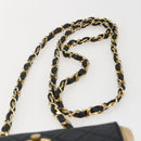 CHANEL Matelasse Chain Shoulder Bag Lamb Skin Beige Black CC Auth 160250-8