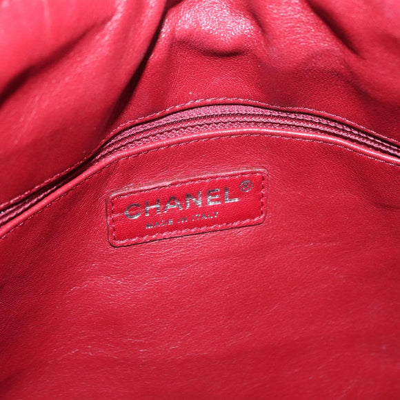 CHANEL Chain Tote Bag Patent leather Black Silver CC Auth 160254