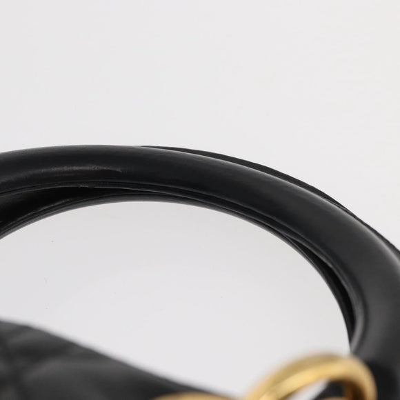 Christian Dior Lady Dior Canage Tote Bag Leather Black Gold Auth 160256