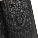 CHANEL COCO Mark Card Case Caviar Skin Black CC Auth 160257V-17
