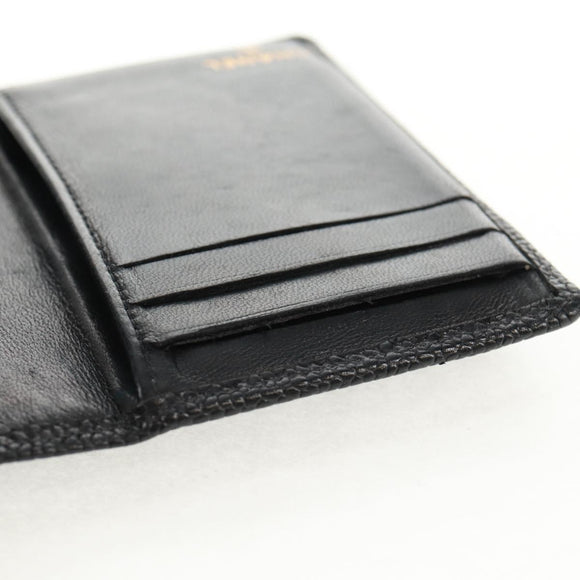 CHANEL COCO Mark Card Case Caviar Skin Black CC Auth 160257V