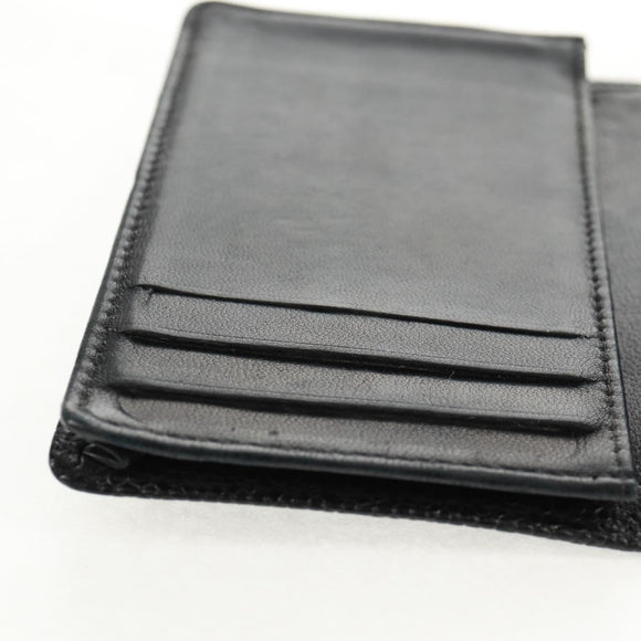 CHANEL COCO Mark Card Case Caviar Skin Black CC Auth 160257V