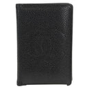 CHANEL COCO Mark Card Case Caviar Skin Black CC Auth 160257V-13