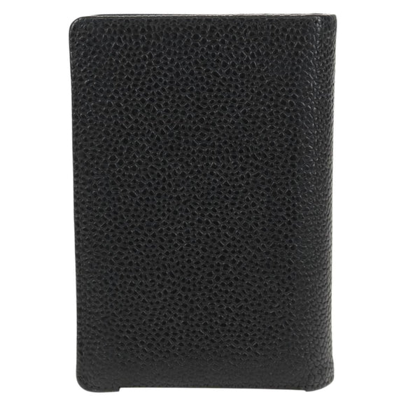 CHANEL COCO Mark Card Case Caviar Skin Black CC Auth 160257V