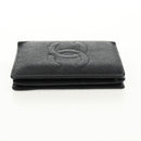 CHANEL COCO Mark Card Case Caviar Skin Black CC Auth 160257V-4