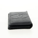 CHANEL COCO Mark Card Case Caviar Skin Black CC Auth 160257V-5