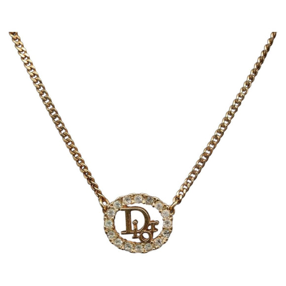 Christian Dior Necklace metal Gold Tone Auth 160258