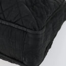 CHANEL Matelasse Tote Bag Coated Canvas Black Silver CC Auth 160260-9