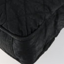 CHANEL Matelasse Tote Bag Coated Canvas Black Silver CC Auth 160260-15