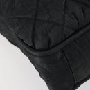 CHANEL Matelasse Tote Bag Coated Canvas Black Silver CC Auth 160260-16