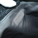 CHANEL Matelasse Tote Bag Coated Canvas Black Silver CC Auth 160260-17
