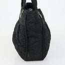 CHANEL Matelasse Tote Bag Coated Canvas Black Silver CC Auth 160260-4