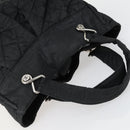 CHANEL Matelasse Tote Bag Coated Canvas Black Silver CC Auth 160260-6