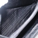 PRADA Tote Bag Nylon Black Silver Auth 160264-23