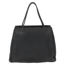 PRADA Tote Bag Nylon Black Silver Auth 160264 - 0