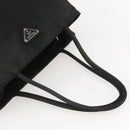 PRADA Tote Bag Nylon Black Silver Auth 160264-7