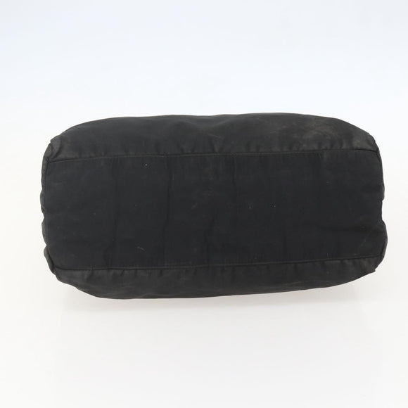 PRADA Tote Bag Nylon Black Silver Auth 160264