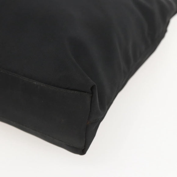 PRADA Tote Bag Nylon Black Silver Auth 160267