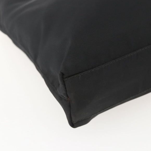 PRADA Tote Bag Nylon Black Silver Auth 160267