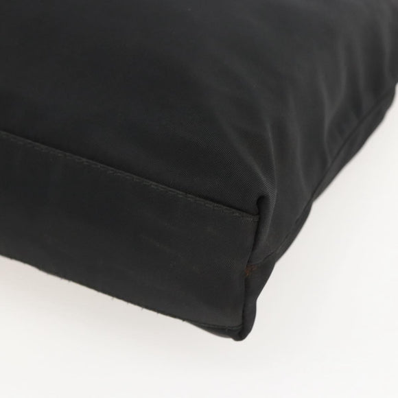 PRADA Tote Bag Nylon Black Silver Auth 160267