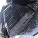 PRADA Tote Bag Nylon Black Silver Auth 160267-17