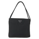 PRADA Tote Bag Nylon Black Silver Auth 160267-2