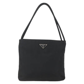 PRADA Tote Bag Nylon Black Silver Auth 160267 - 0