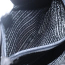 PRADA Tote Bag Nylon Black Silver Auth 160267-21