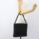 PRADA Tote Bag Nylon Black Silver Auth 160267-24
