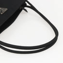 PRADA Tote Bag Nylon Black Silver Auth 160267-7