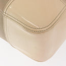 PRADA Tote Bag Canvas Leather Beige Silver Auth 160268-16