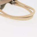 PRADA Tote Bag Canvas Leather Beige Silver Auth 160268-7