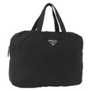 PRADA Tote Bag Nylon Zwart Zilver Auth 160269-1