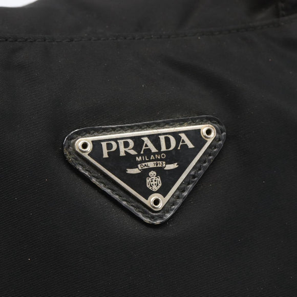 PRADA Tote Bag Nylon Zwart Zilver Auth 160269