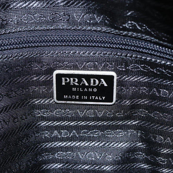 PRADA Tote Bag Nylon Zwart Zilver Auth 160269