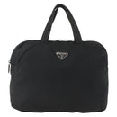 PRADA Tote Bag Nylon Zwart Zilver Auth 160269-13