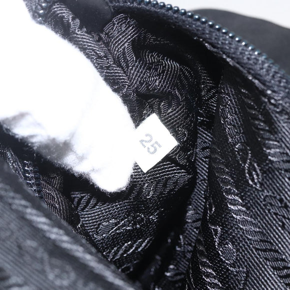 PRADA Tote Bag Nylon Zwart Zilver Auth 160269