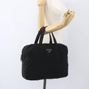 PRADA Tote Bag Nylon Zwart Zilver Auth 160269-24