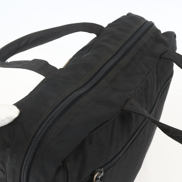 PRADA Tote Bag Nylon Zwart Zilver Auth 160269