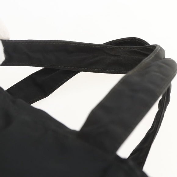 PRADA Tote Bag Nylon Zwart Zilver Auth 160269