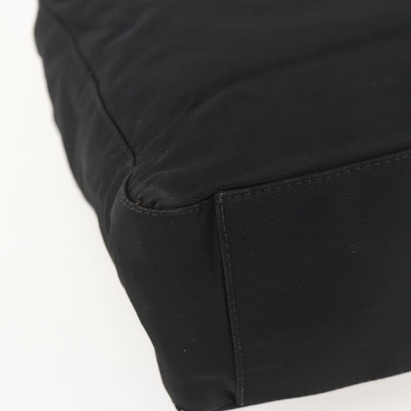 PRADA Tote Bag Nylon Black Silver Auth 160270