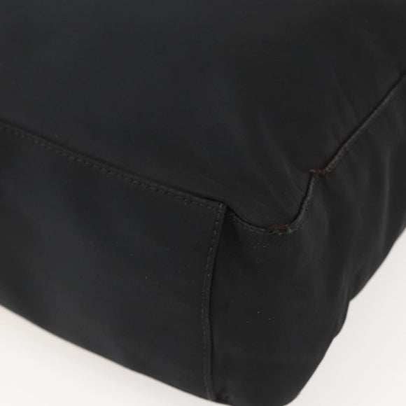 PRADA Tote Bag Nylon Black Silver Auth 160270