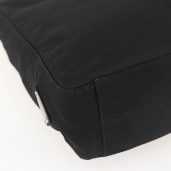 PRADA Tote Bag Nylon Black Silver Auth 160270