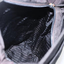 PRADA Tote Bag Nylon Black Silver Auth 160270-21