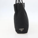 PRADA Tote Bag Nylon Black Silver Auth 160270-4