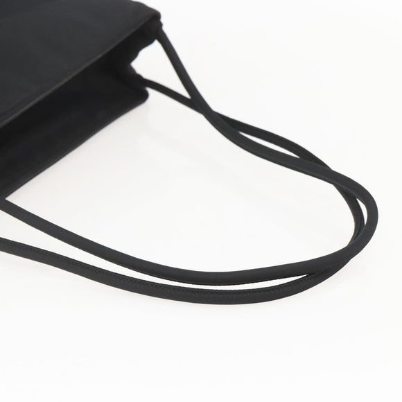 PRADA Tote Bag Nylon Black Silver Auth 160270