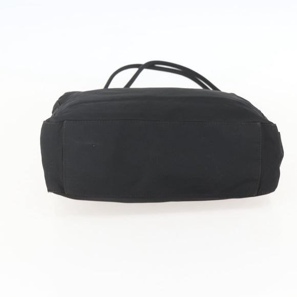 PRADA Tote Bag Nylon Black Silver Auth 160270